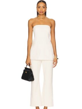 SER.O.YA White High-Rise Flare Pants